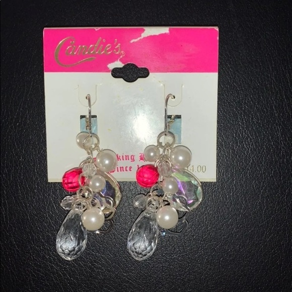 🔴 Dangle pink accent charm earrings - Picture 3 of 3